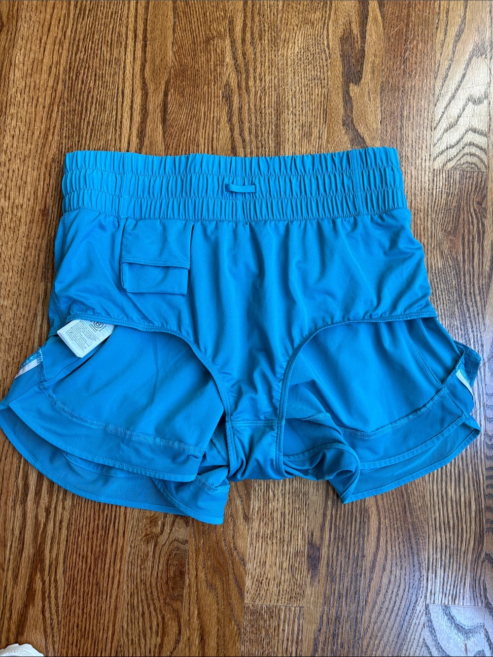 Athleta Teal High Rise Mesh Racer Run 3” Short - Picture 5 of 6